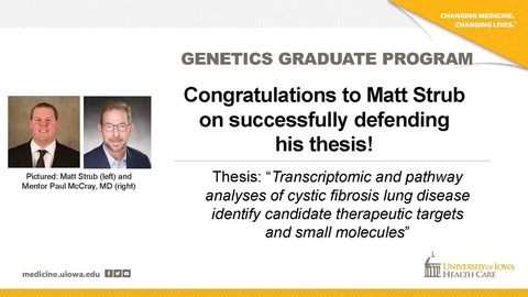 Matt Strub Thesis Defense--Congratulations!